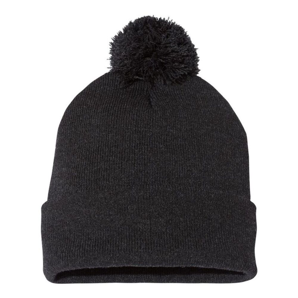 Sportsman Pom-Pom 12 Knit Beanie / Heather Charcoal